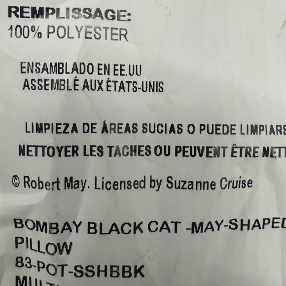 Black Cat Throw Pillow Stuffed Animal Creepy Halloween Bombay Kitty Decorative - Picture 8 of 10